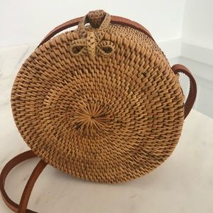 Round Rattan Mini Bag